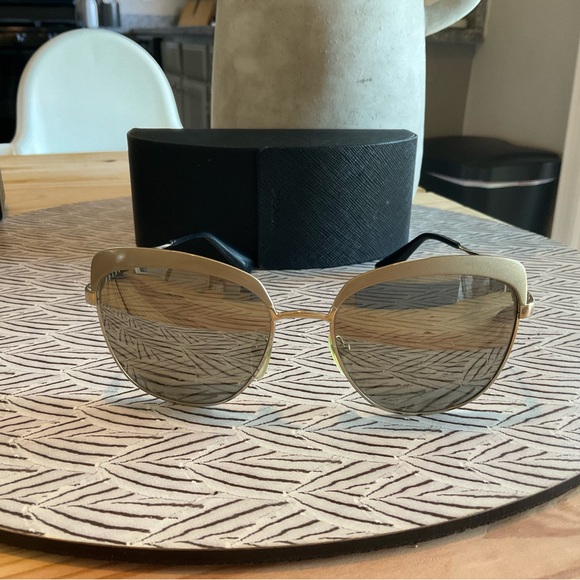 Prada Gold Aviator Sunglasses with Case - Picture 2 of 16